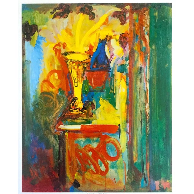 Yellow Hans Hofmann Vintage 1998 Abstract Expressionist Lithograph Calendar Print " Vase on a Red Table " 1938 For Sale - Image 8 of 9