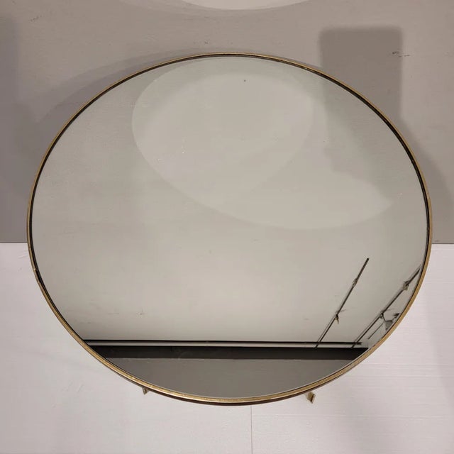 Circular Side Table with Mirror Top in the style of Maison Jansen, France, 1980s For Sale - Image 10 of 13