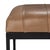 Farmhouse Modern Walnut Leather Stripe Bench For Sale - Image 3 of 5