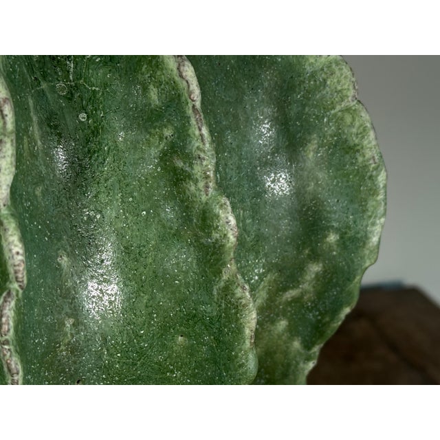Large Italian Terracotta and Green Glazed Ceramic Cactus Sculpture For Sale - Image 9 of 12