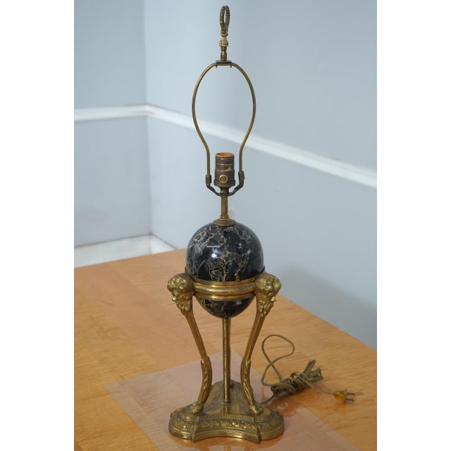 Age: c1940s Details: Figural Faces Regency Style Intentional Distressed Finish Quality Vintage Lamps No Shades High...