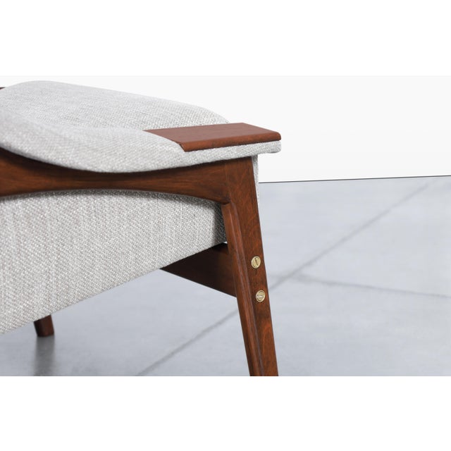 1950s Swedish Walnut Armchair Attributed to Folke Ohlsson For Sale - Image 10 of 12