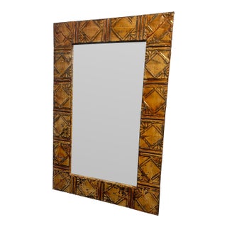 Ogt Recycled Tin Ceiling Tile Mirror For Sale