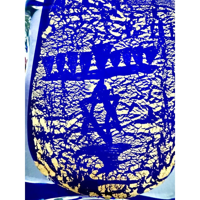 Giancarlo Signoretto, Large Rare Signoretto Murano Glass Aventurine Menorah Italian Sculpture Judaica For Sale - Image 13 of 15