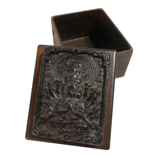 Buddhist Iron Desk Box For Sale