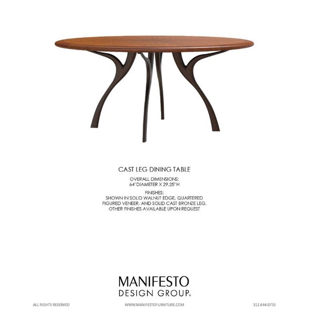 Custom Sculptural Solid Wood Round Dining Table | Manifesto Design Group For Sale - Image 11 of 11