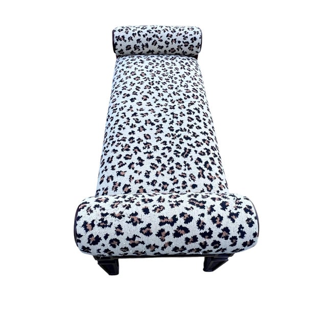 Late 20th Century Lewis Mittman Neoclassical Regency Mahogany Bench With Leopard Upholstery For Sale - Image 13 of 17