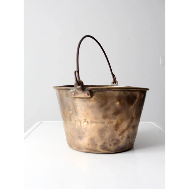 Farmhouse Antique Brass Kettle For Sale - Image 3 of 13