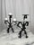 Black Brutalist Wrought Iron Candlesticks, 1950s, Set of 2 For Sale - Image 8 of 9