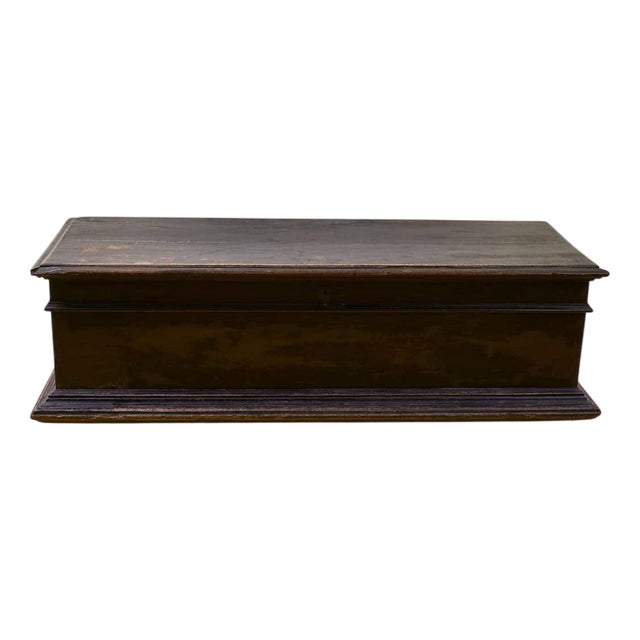 Antique Brown Wood Chest For Sale