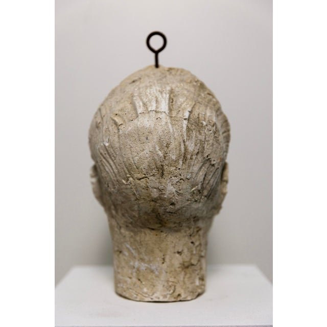 Plaster Sculpture Depicting a Man's Head, 1960s For Sale - Image 4 of 6
