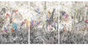 Arcadia Animalia Jungle Scene “Garden of Eden” Triptych Print - 3 Pieces