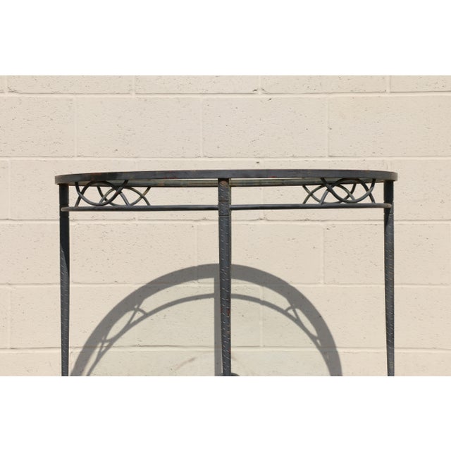 1950s Mario Papperzini for Salterini “Amalfi” Round Iron Dining Table With Glass Top | 1950s For Sale - Image 5 of 18
