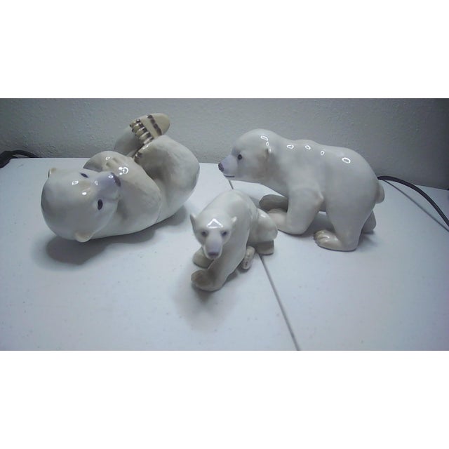 Bing & Grondahl Bing and Grondahl Copenhagen Polar Bear Family Set of 3 Super Rare For Sale - Image 4 of 6