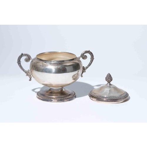 Elegant Italian 925 sterling silver centerpiece bowl featuring a graceful scalloped form with finely fluted sides and a...