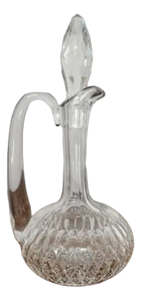 Antique Edwardian Cut Glass Ewer, 1900s