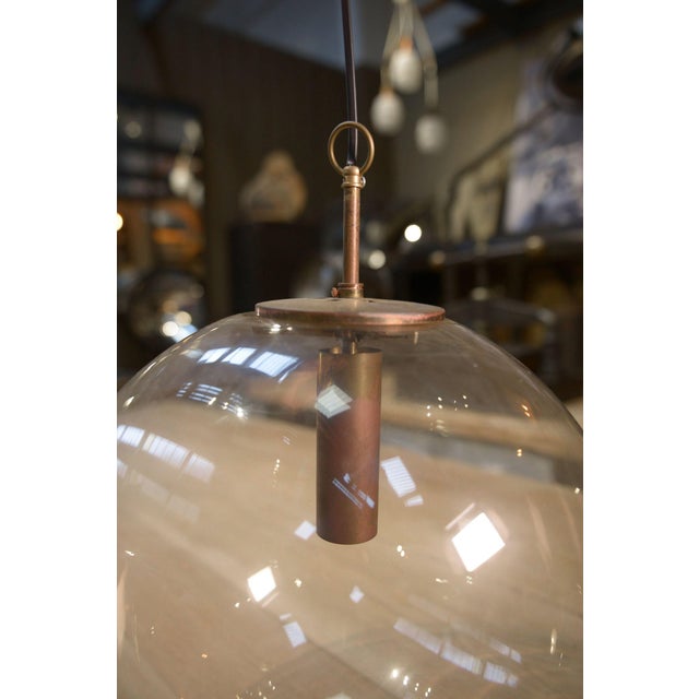1970s Vintage Glass Globe Pendant Lamp, 1970s For Sale - Image 5 of 7