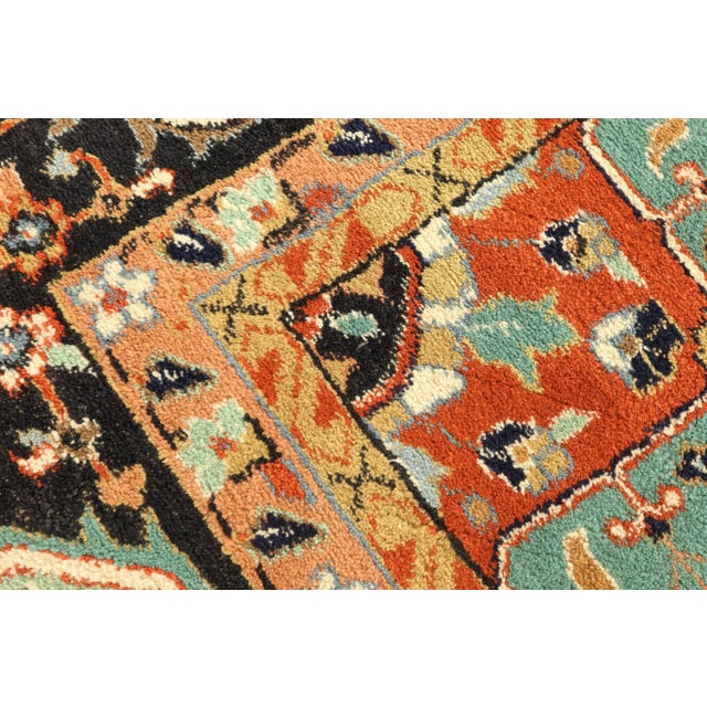 Vintage Heriz Pattern Approx: 12 X 19 Large 100% Wool Rug For Sale In Philadelphia - Image 6 of 11