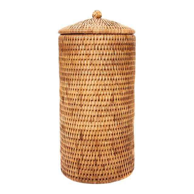 Artifacts Rattan Double Toilet Roll Holder in Honey Brown For Sale