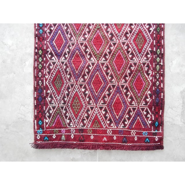 Vintage Turkish Handmade Door Runner Small Kilim Rug 1′9″ × 2′8″ For Sale In Philadelphia - Image 6 of 8