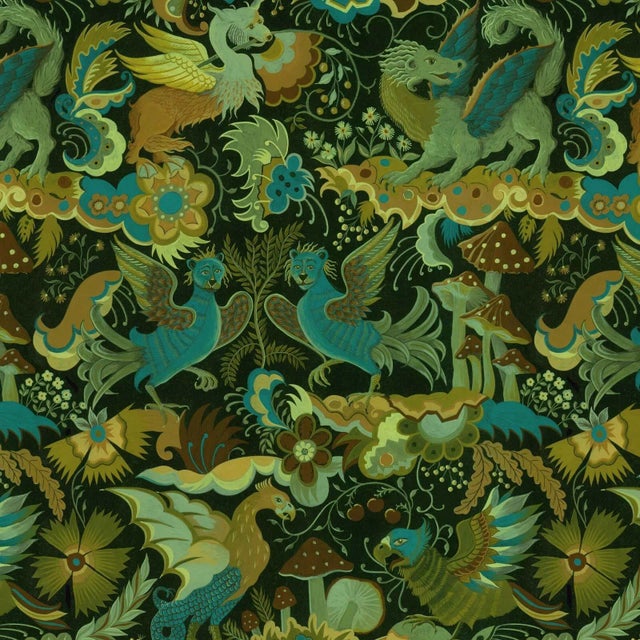 House of Hackney Phantasia Wallpaper - Emerald Green For Sale