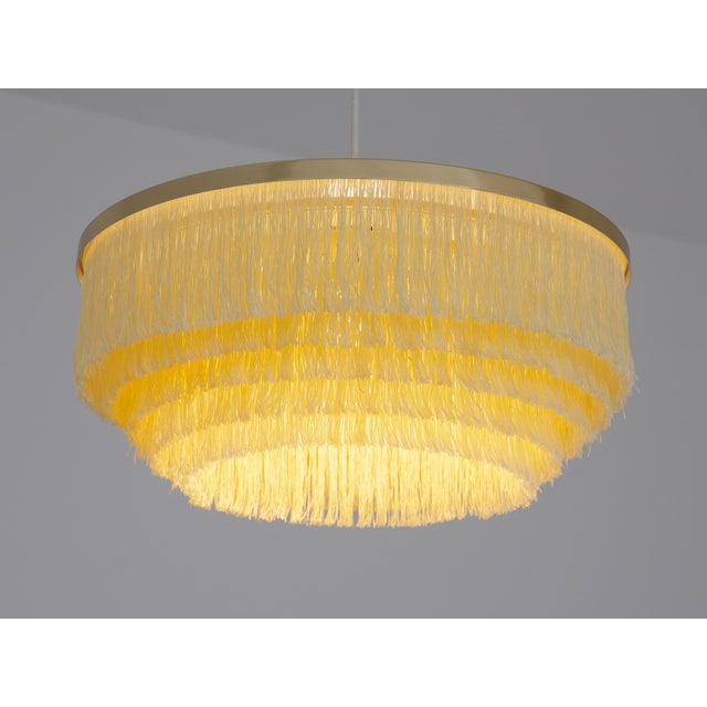 T-603 Fringe Pendant Light in Brass and Silk by Hans-Agne Jakobsson for Hans-Agne Jakobsson AB Markaryd, Sweden, 1960s For Sale - Image 11 of 13