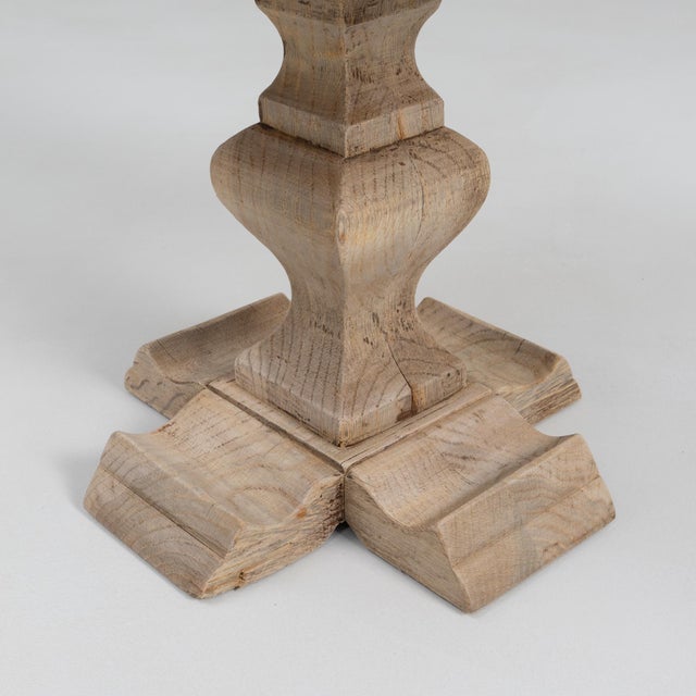 Wood 1970s French Oak Pedestal Side Table For Sale - Image 7 of 18