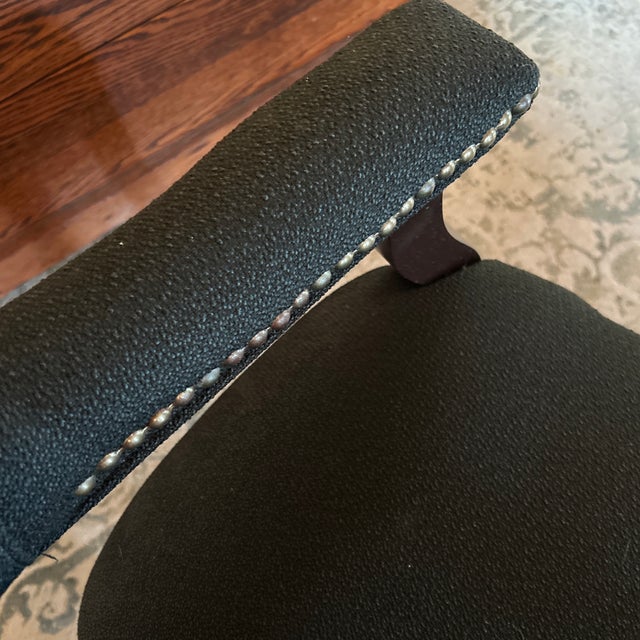 1970s Upholstered Vintage Office Chair With Nailheads For Sale - Image 5 of 6