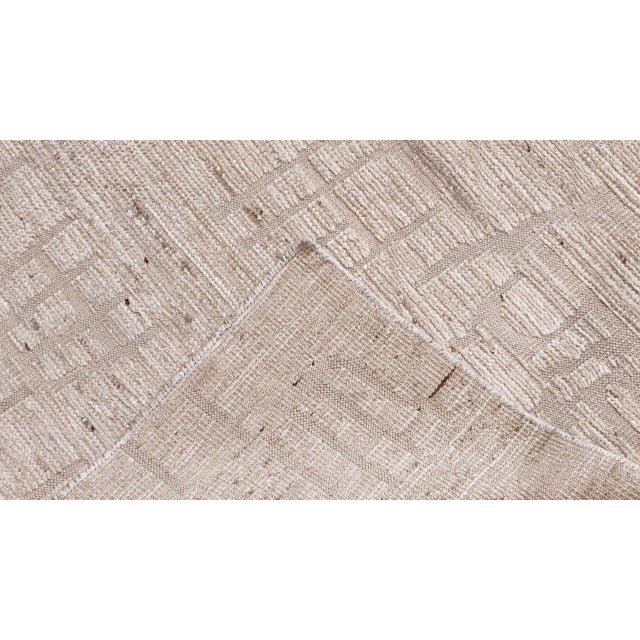 Cream Nazmiyal Collection Modern Moroccan Style Runner Rug For Sale - Image 8 of 8
