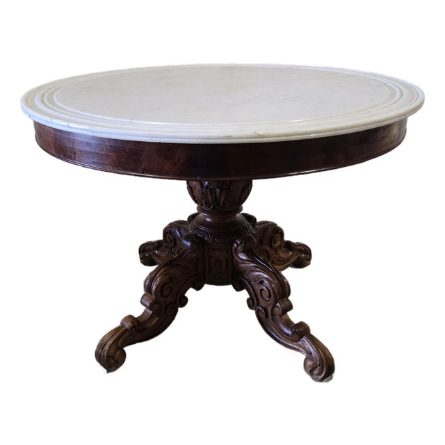 Late 19th Century Rococo Revival Marble-Top Center Table For Sale