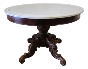 Late 19th Century Rococo Revival Marble-Top Center Table
