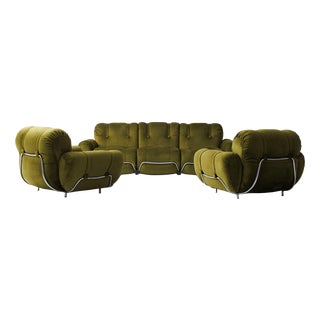 Sofa and Armchairs by Adriano Piazzesi, 1990s, Set of 3 For Sale