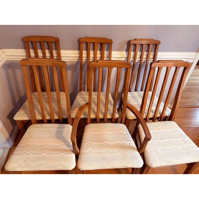 1960s 6 X Mid-Century Modern 60’s Walnut Dining Chairs by Lenoir For Sale - Image 5 of 9