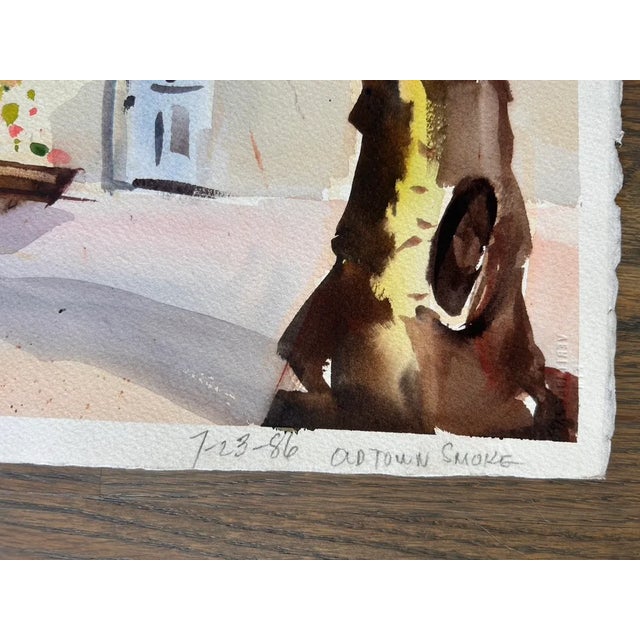 Vintage Old Town San Diego Watercolor Painting Southwest Style For Sale - Image 4 of 4