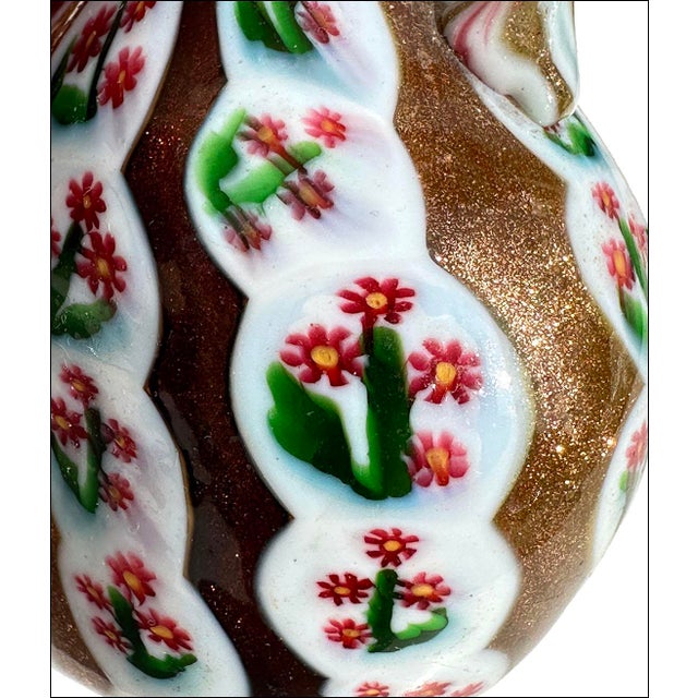 Glass Vittorio Zuffi for Fratelli Toso Murano Flower Cane Murrine Cabinet Vase For Sale - Image 7 of 10