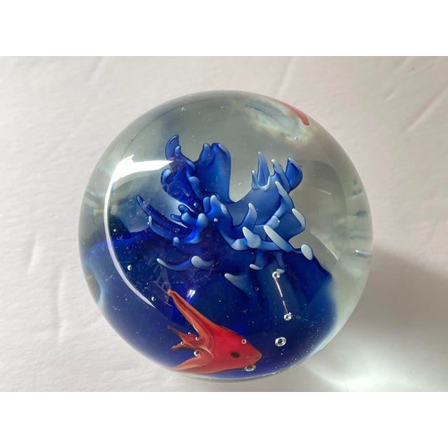 Italian Cenedese Italian Glass Fish Aquarium Paperweight For Sale - Image 3 of 10