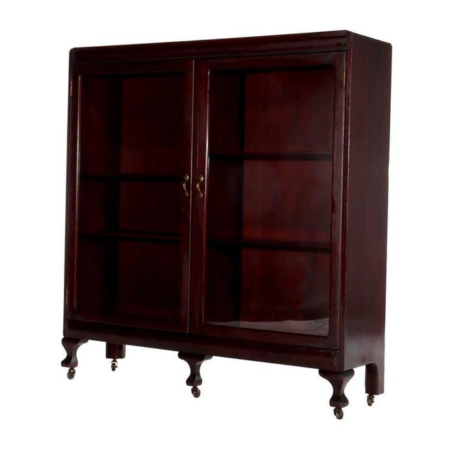 Arts & Crafts Antique Arts & Crafts Mahogany 2-Door Bookcase C1920 For Sale - Image 3 of 14