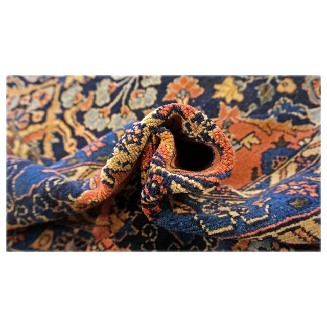 Antique Persian Lilihan Wool 11x20 Red, Black, Ivory & Blue Handmade Area Rug #9902643 For Sale - Image 12 of 13