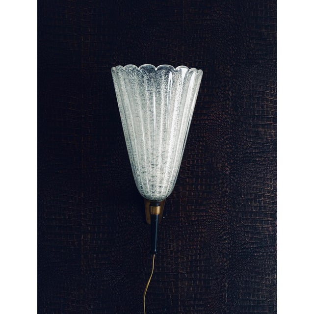 Italian Art Glass Wall Lamp by Barovier & Toso, 1950s For Sale - Image 9 of 14