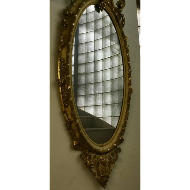 Late 19th Century Victorian Distressed Oval Mirror For Sale - Image 12 of 13
