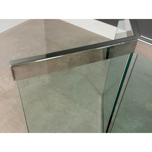 Chrome Leon Rosen for Pace Chrome and Glass Dining Table For Sale - Image 8 of 8