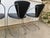Metal Vintage Linda Armchairs in Black Leather and Chromed Steel Frame by Arrben, 1980s, Set of 4 For Sale - Image 7 of 18