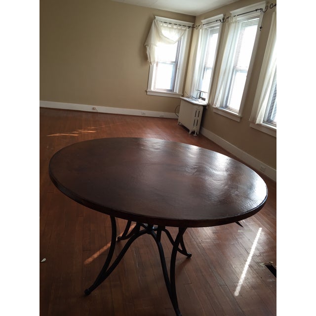 Arhaus Round Copper Top & Iron Base Dining Table Chairish