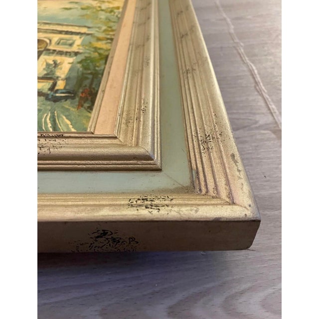 Vintage Paris Arc De Triomphe Impasto Oil Painting, Signed, Mid-Century French Style For Sale - Image 9 of 11