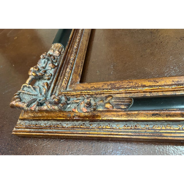 Vintage Baroque Revival Bronze & Black Wood Frame For Sale - Image 10 of 17