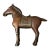 Imported Chinese Carved Horse Figurine With Vintage Brass Details. For Sale