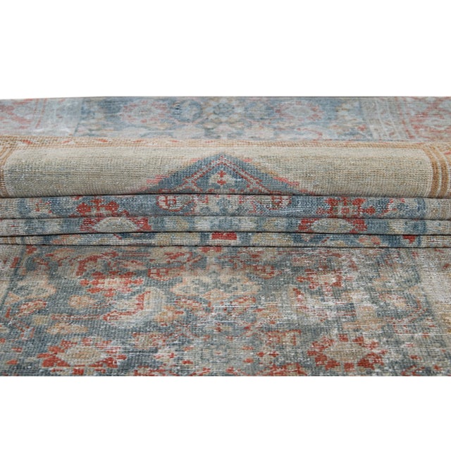 Blue Vintage Persian Malayer Handmade Wool Runner For Sale In New York - Image 6 of 13
