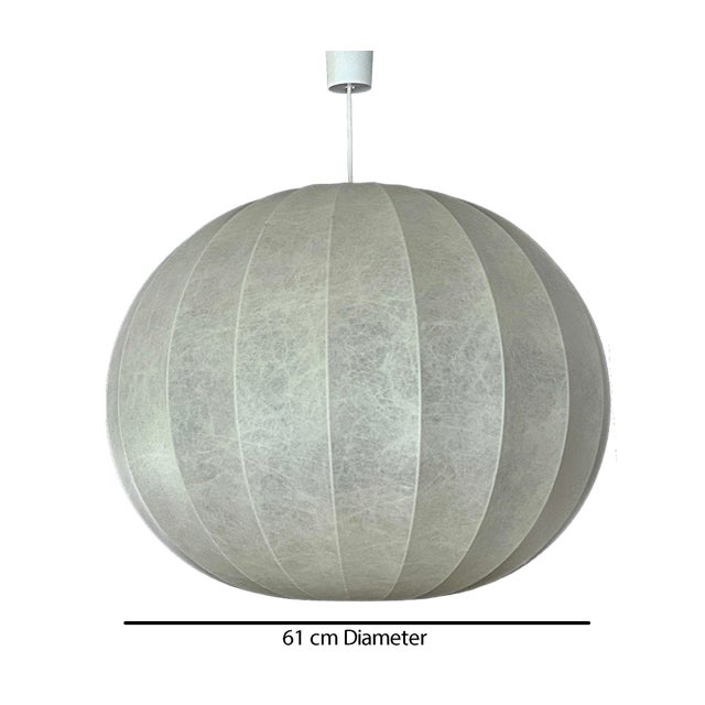 Very large mid century cocoon pendant light dimensions: height 75 cm (cable can be shortened) diameter 61 cm one bulb (e26...