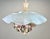 1950’s Italian Tole Chandelier With Murano Glass Shade Porcelain Flowers For Sale - Image 9 of 12