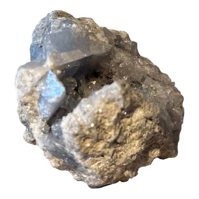 Apophyllite and Blue Chalcedony Cluster Decor For Sale